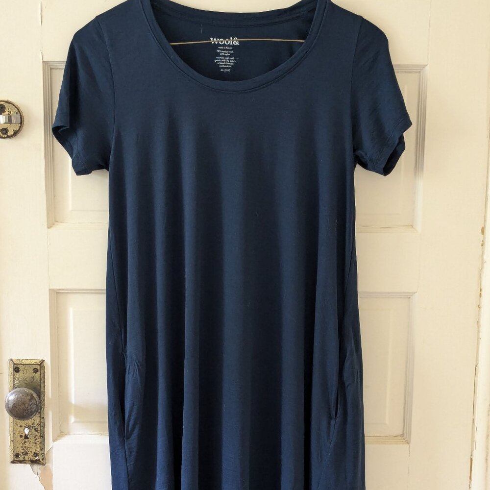 Wool& Maggie Dress Medium Long Marine Blue